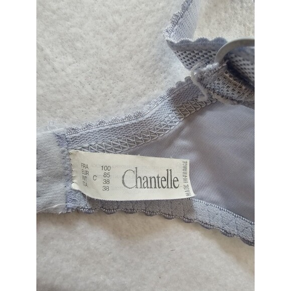 Chantelle Bra Womens Blue Underwire Unpadded Satin Size 38C - Picture 6 of 7